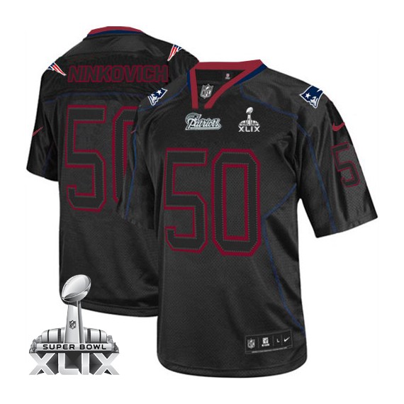 New England Patriots Rob Ninkovich Official Nike Lights Out Black Elite Adult Super Bowl XLIX NFL Jersey