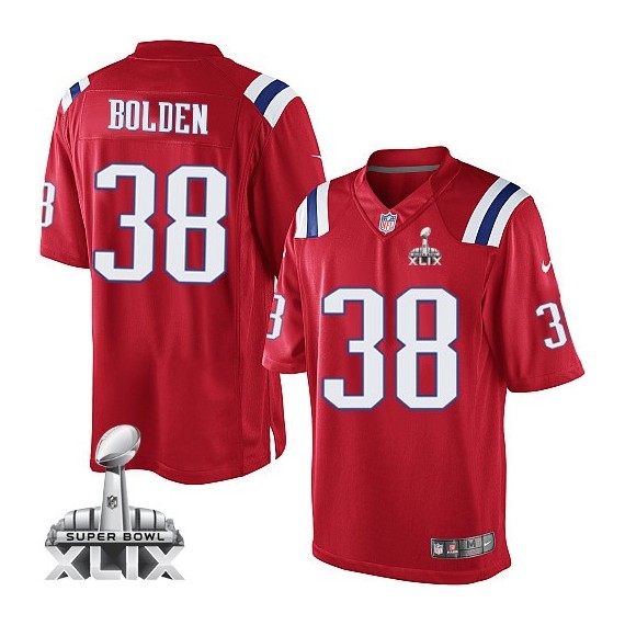 New England Patriots Brandon Bolden Official Nike Red Limited Youth Alternate Super Bowl XLIX NFL Jersey