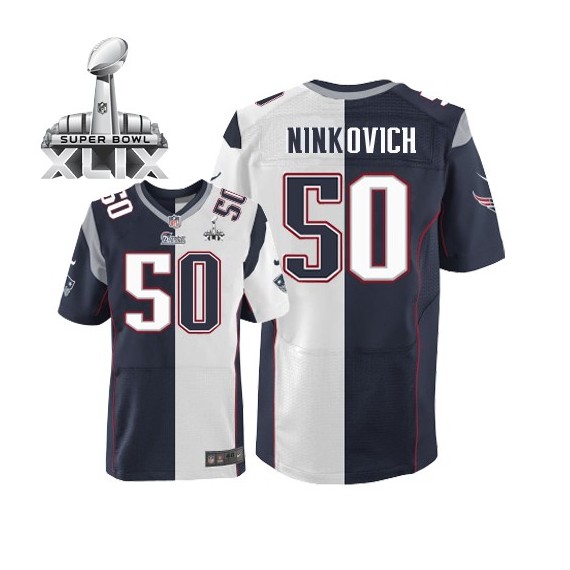 New England Patriots Rob Ninkovich Official Nike Two Tone Elite Adult Team/Road Super Bowl XLIX NFL Jersey