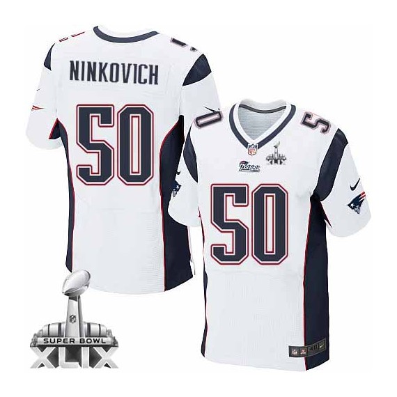 New England Patriots Rob Ninkovich Official Nike White Elite Adult Road Super Bowl XLIX NFL Jersey