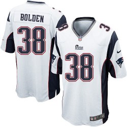 New England Patriots Brandon Bolden Official Nike White Limited Youth Road NFL Jersey