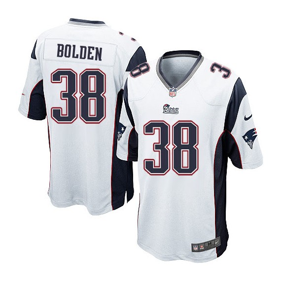 New England Patriots Brandon Bolden Official Nike White Limited Youth Road NFL Jersey