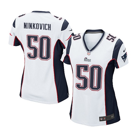 New England Patriots Rob Ninkovich Official Nike White Limited Women's Road NFL Jersey