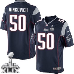 New England Patriots Rob Ninkovich Official Nike Navy Blue Elite Youth Home Super Bowl XLIX NFL Jersey