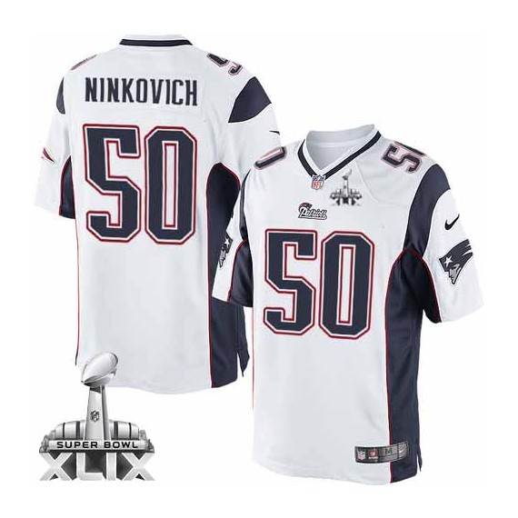 New England Patriots Rob Ninkovich Official Nike White Elite Youth Road Super Bowl XLIX NFL Jersey