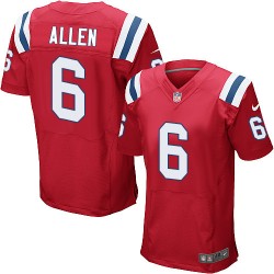 New England Patriots Ryan Allen Official Nike Red Elite Adult Alternate NFL Jersey