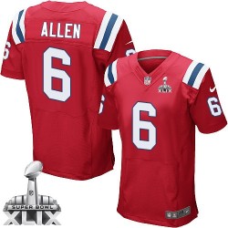 New England Patriots Ryan Allen Official Nike Red Elite Adult Alternate Super Bowl XLIX NFL Jersey