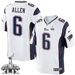 New England Patriots Ryan Allen Official Nike White Limited Adult Road Super Bowl XLIX NFL Jersey