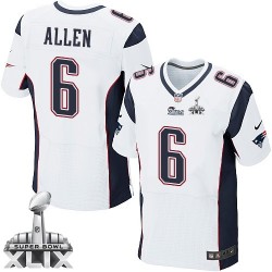 New England Patriots Ryan Allen Official Nike White Elite Adult Road Super Bowl XLIX NFL Jersey