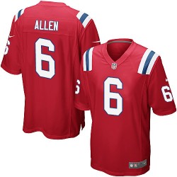 New England Patriots Ryan Allen Official Nike Red Game Adult Alternate NFL Jersey