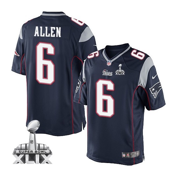 New England Patriots Ryan Allen Official Nike Navy Blue Limited Adult Home Super Bowl XLIX NFL Jersey