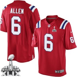 New England Patriots Ryan Allen Official Nike Red Limited Adult Alternate Super Bowl XLIX NFL Jersey