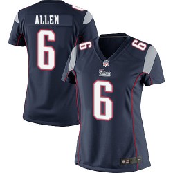 New England Patriots Ryan Allen Official Nike Navy Blue Limited Women's Home NFL Jersey