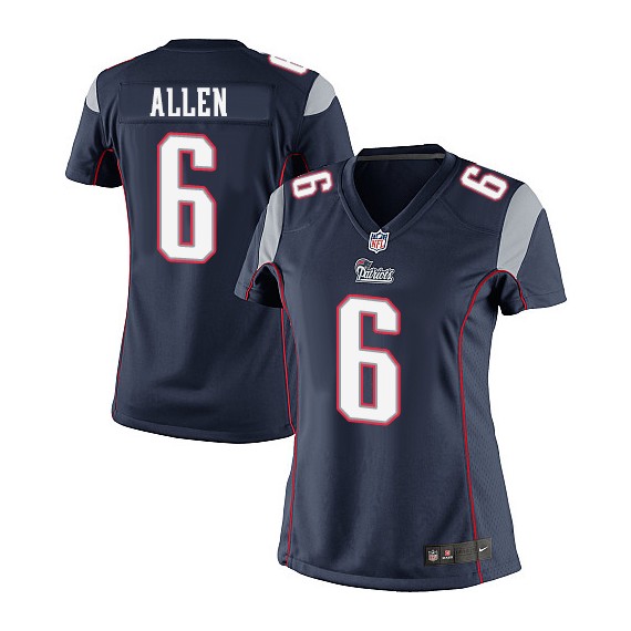 New England Patriots Ryan Allen Official Nike Navy Blue Limited Women's Home NFL Jersey