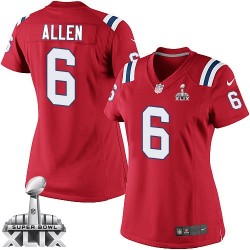 New England Patriots Ryan Allen Official Nike Red Limited Women's Alternate Super Bowl XLIX NFL Jersey