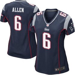 New England Patriots Ryan Allen Official Nike Navy Blue Game Women's Home NFL Jersey