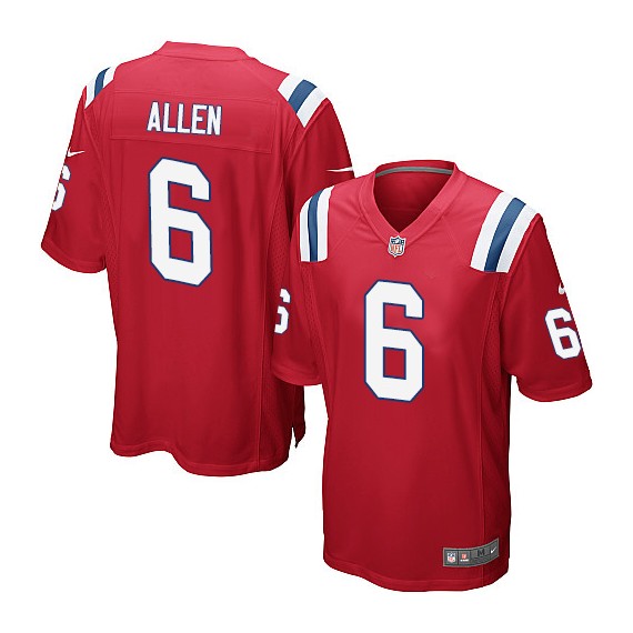 New England Patriots Ryan Allen Official Nike Red Elite Youth Alternate NFL Jersey