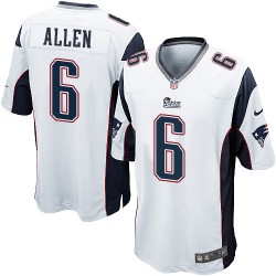 New England Patriots Ryan Allen Official Nike White Elite Youth Road NFL Jersey