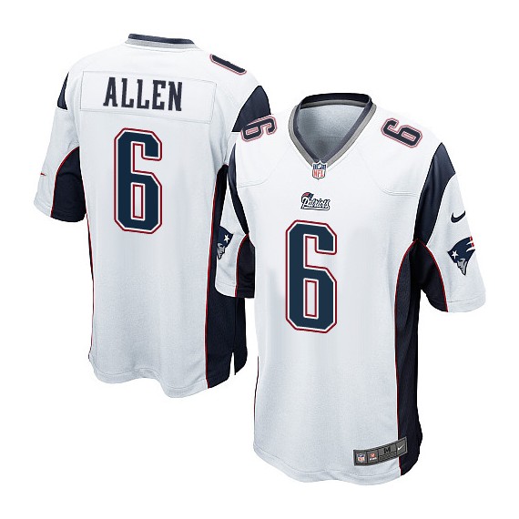 New England Patriots Ryan Allen Official Nike White Elite Youth Road NFL Jersey