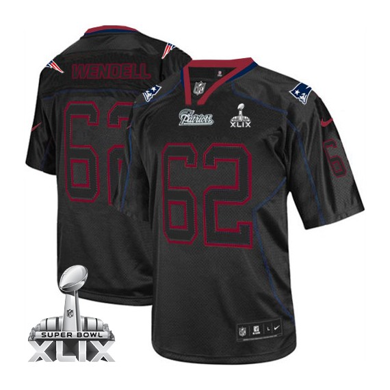 New England Patriots Ryan Wendell Official Nike Lights Out Black Elite Adult Super Bowl XLIX NFL Jersey