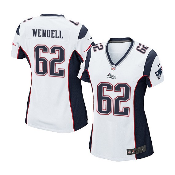 New England Patriots Ryan Wendell Official Nike White Game Women's Road NFL Jersey