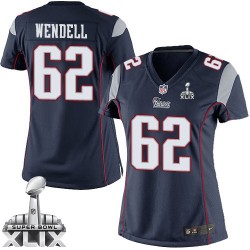 New England Patriots Ryan Wendell Official Nike Navy Blue Elite Women's Home Super Bowl XLIX NFL Jersey