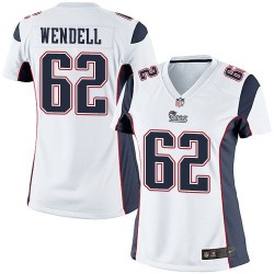 New England Patriots Ryan Wendell Official Nike White Elite Women's Road NFL Jersey