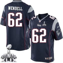 New England Patriots Ryan Wendell Official Nike Navy Blue Elite Youth Home Super Bowl XLIX NFL Jersey