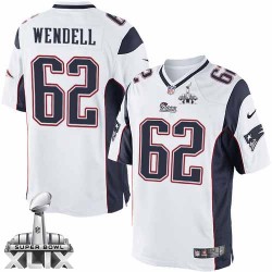 New England Patriots Ryan Wendell Official Nike White Elite Youth Road Super Bowl XLIX NFL Jersey