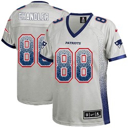 New England Patriots Scott Chandler Official Nike Grey Elite Women's Drift Fashion NFL Jersey