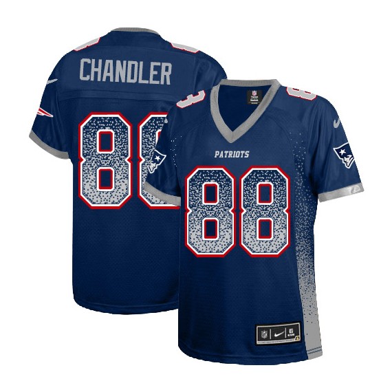 New England Patriots Scott Chandler Official Nike Navy Blue Elite Women's Drift Fashion NFL Jersey