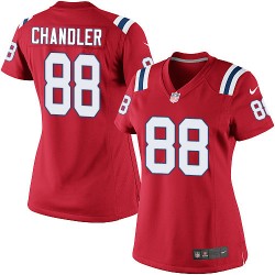New England Patriots Scott Chandler Official Nike Red Elite Women's Alternate NFL Jersey
