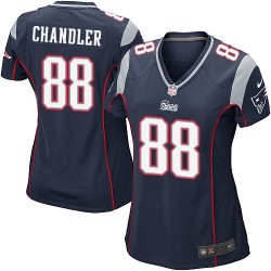 New England Patriots Scott Chandler Official Nike Navy Blue Game Women's Home NFL Jersey