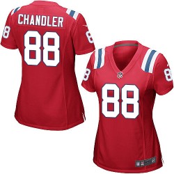 New England Patriots Scott Chandler Official Nike Red Game Women's Alternate NFL Jersey