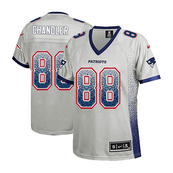 New England Patriots Scott Chandler Official Nike Grey Limited Women's Drift Fashion NFL Jersey