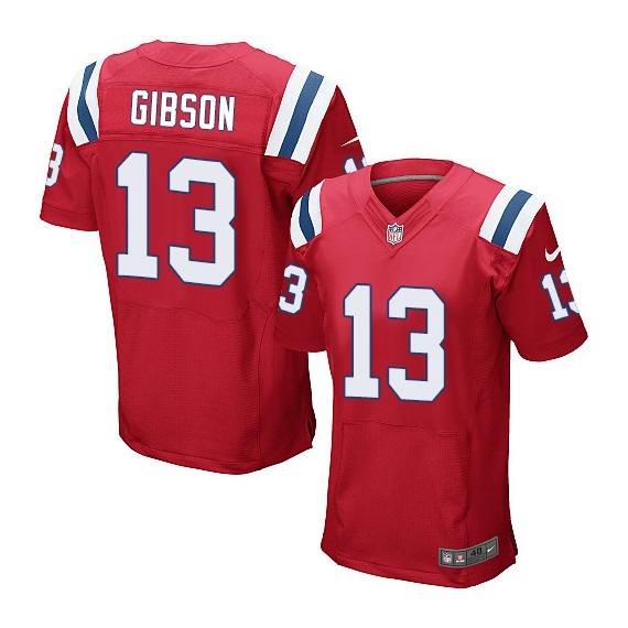 New England Patriots Brandon Gibson Official Nike Red Elite Adult Alternate NFL Jersey