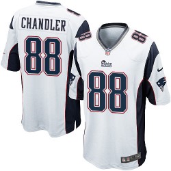 New England Patriots Scott Chandler Official Nike White Game Youth Road NFL Jersey