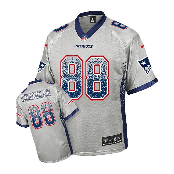 New England Patriots Scott Chandler Official Nike Grey Elite Youth Drift Fashion NFL Jersey