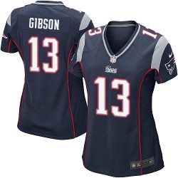 New England Patriots Brandon Gibson Official Nike Navy Blue Game Women's Home NFL Jersey