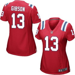 New England Patriots Brandon Gibson Official Nike Red Game Women's Alternate NFL Jersey