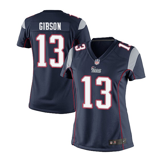 New England Patriots Brandon Gibson Official Nike Navy Blue Limited Women's Home NFL Jersey