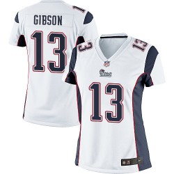 New England Patriots Brandon Gibson Official Nike White Limited Women's Road NFL Jersey