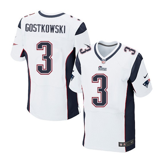 New England Patriots Stephen Gostkowski Official Nike White Elite Adult Road NFL Jersey