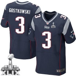 New England Patriots Stephen Gostkowski Official Nike Navy Blue Elite Adult Home Super Bowl XLIX NFL Jersey