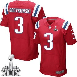 New England Patriots Stephen Gostkowski Official Nike Red Elite Adult Alternate Super Bowl XLIX NFL Jersey