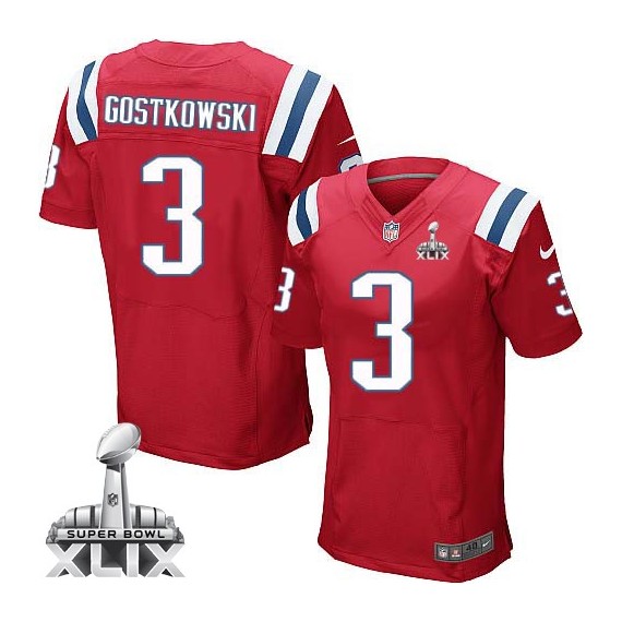 New England Patriots Stephen Gostkowski Official Nike Red Elite Adult Alternate Super Bowl XLIX NFL Jersey