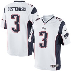 New England Patriots Stephen Gostkowski Official Nike White Limited Adult Road NFL Jersey