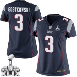 New England Patriots Stephen Gostkowski Official Nike Navy Blue Limited Women's Home Super Bowl XLIX NFL Jersey