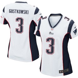 New England Patriots Stephen Gostkowski Official Nike White Elite Women's Road NFL Jersey