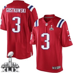 New England Patriots Stephen Gostkowski Official Nike Red Limited Youth Alternate Super Bowl XLIX NFL Jersey